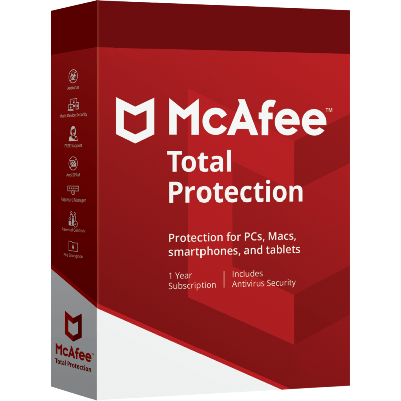 McAfee Total Protection Antivirüs (5 Kullanıcı / 1 Yıl)